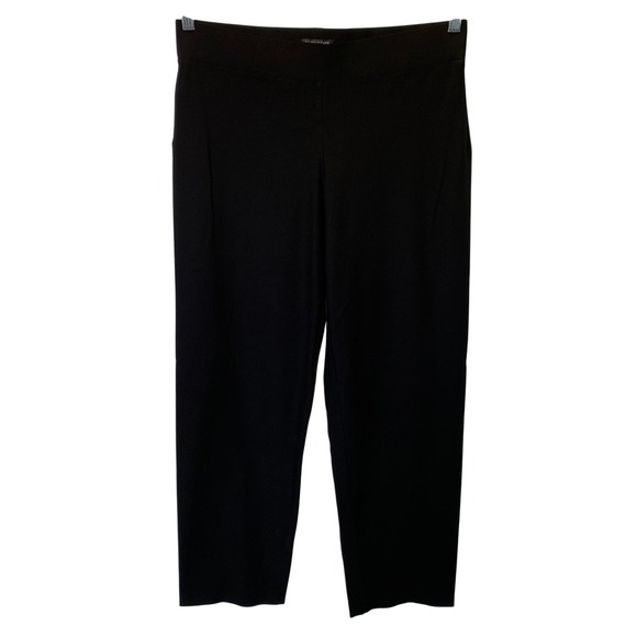 Eileen Fisher Pants - Eileen Fisher Straight Leg Pants Women M Black Stretch Knit Casual Travel Office
